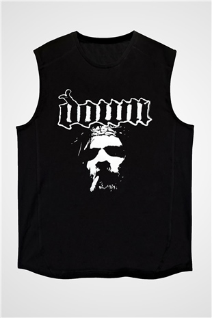 Down Siyah Unisex Kolsuz Tişört