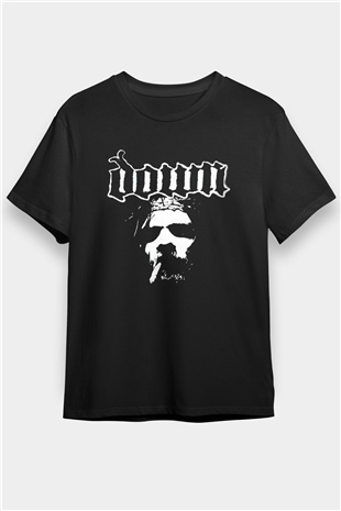 Down Siyah Unisex Tişört T-Shirt - TişörtFabrikası
