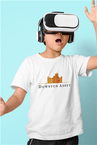 Downtown Abbey Beyaz Unisex Çocuk Tişört