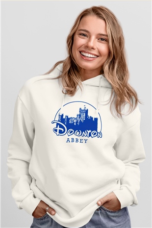 Downtown Abbey Beyaz Unisex Hoodie