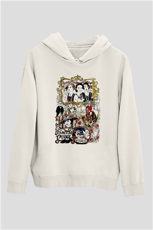 Downtown Abbey Beyaz Unisex Hoodie