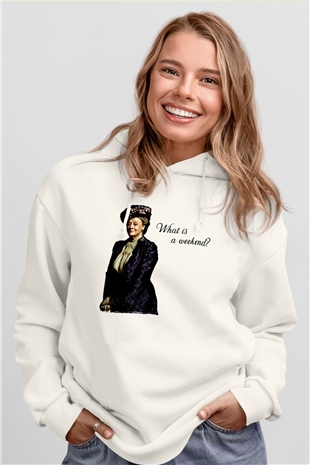 Downtown Abbey Beyaz Unisex Hoodie