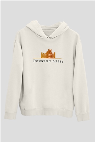 Downtown Abbey Beyaz Unisex Hoodie