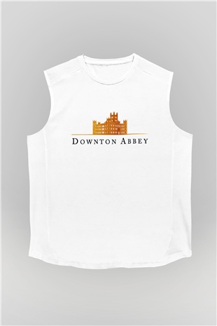 Downtown Abbey Beyaz Unisex Kolsuz Tişört