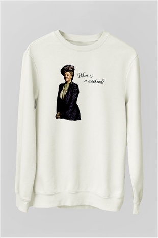Downtown Abbey Beyaz Unisex Sweatshirt
