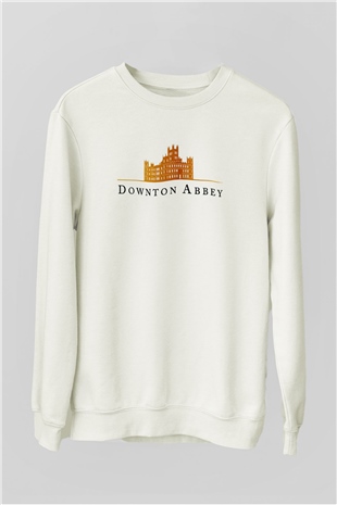 Downtown Abbey Beyaz Unisex Sweatshirt