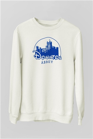 Downtown Abbey Beyaz Unisex Sweatshirt