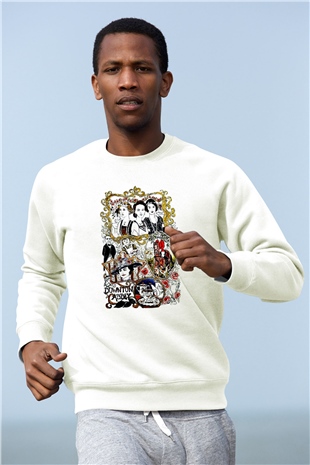 Downtown Abbey Beyaz Unisex Sweatshirt