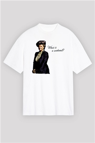 Downtown Abbey Beyaz Oversize Tişört Oversize T-shirt