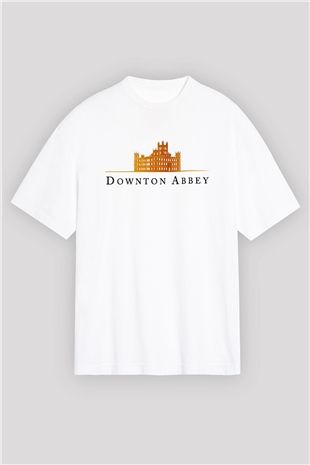 Downtown Abbey Beyaz Oversize Tişört Oversize T-shirt
