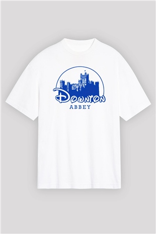 Downtown Abbey Beyaz Oversize Tişört Oversize T-shirt
