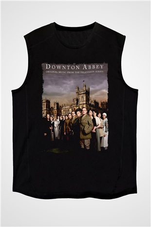 Downtown Abbey Siyah Unisex Kolsuz Tişört