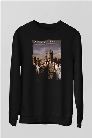Downtown Abbey Siyah Unisex Sweatshirt