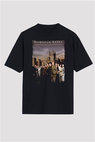 Downtown Abbey Siyah Oversize Tişört Oversize T-shirt