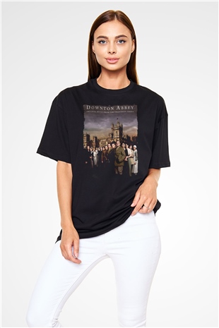 Downtown Abbey Siyah Oversize Tişört Oversize T-shirt