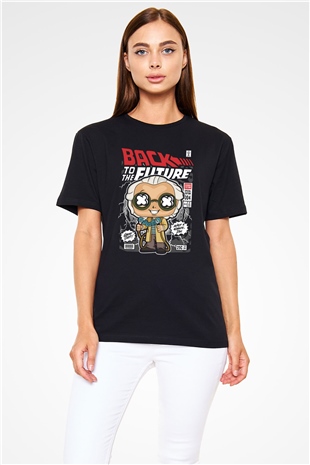 Dr Brown Baskılı Unisex Siyah Tişört