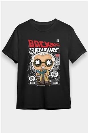 Dr Brown Baskılı Unisex Siyah Tişört