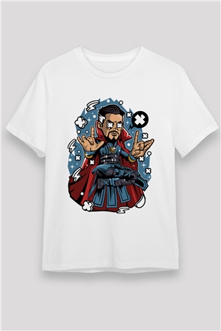 Dr Strange Baskılı Unisex Beyaz Tişört