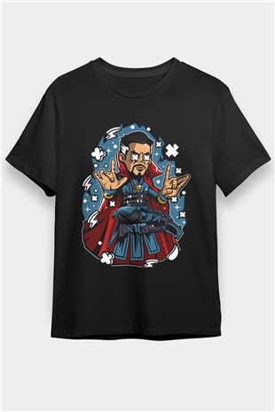Dr Strange Baskılı Unisex Siyah Tişört
