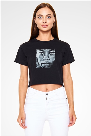 Dr. Dre Baskılı Crop Top Siyah Kadın Tişört