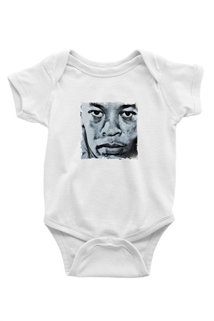 Dr. Dre Baskılı Unisex Beyaz Bebek Body - Zıbın