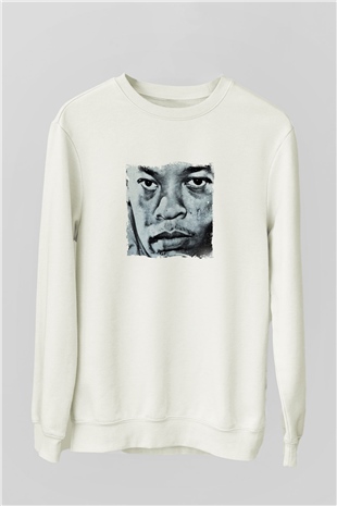 Dr. Dre Baskılı Unisex Beyaz Sweatshirt