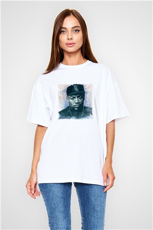 Dr. Dre Baskılı Oversize Beyaz Tişört