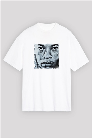 Dr. Dre Baskılı Oversize Beyaz Tişört