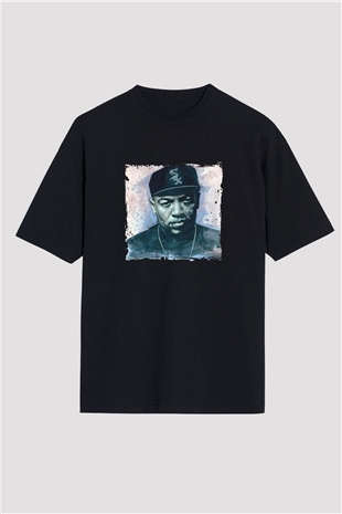 Dr. Dre Baskılı Unisex Oversize Siyah Tişört
