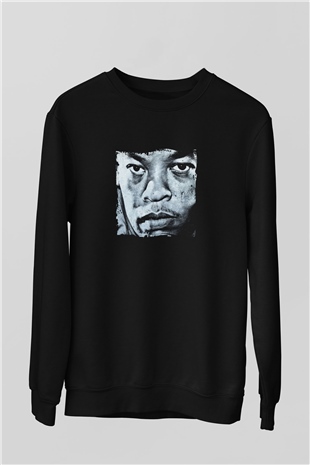 Dr. Dre Baskılı Unisex Siyah Sweatshirt