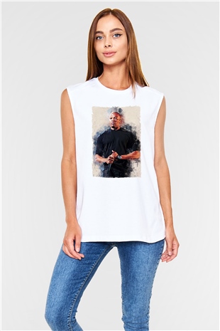 Dr.Dre Beyaz Unisex Kolsuz Tişört