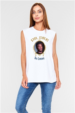 Dr.Dre Beyaz Unisex Kolsuz Tişört
