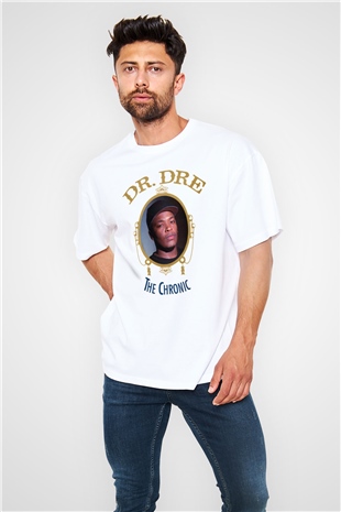 Dr.Dre Beyaz Unisex Oversize Tişört T-Shirt