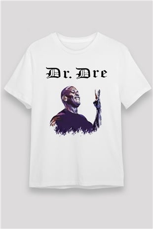 Dr.Dre Beyaz Unisex Tişört T-Shirt - TişörtFabrikası