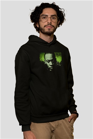 Dr.Dre Siyah Unisex Kapüşonlu Sweatshirt