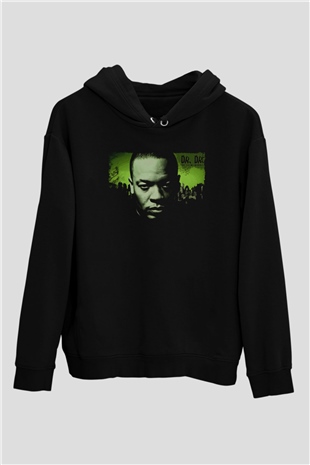 Dr.Dre Siyah Unisex Kapüşonlu Sweatshirt