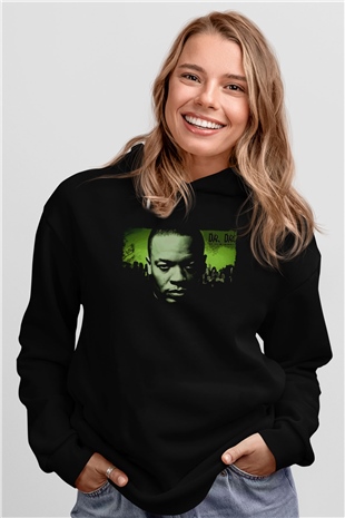 Dr.Dre Siyah Unisex Kapüşonlu Sweatshirt
