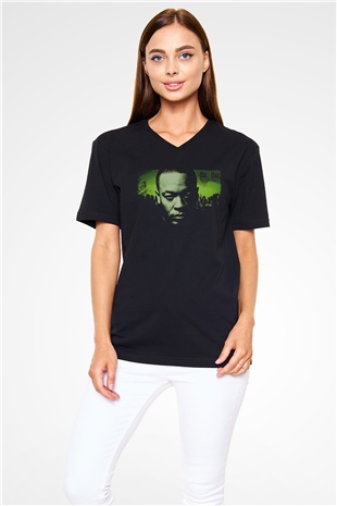 Dr.Dre Siyah Unisex V Yaka Tişört