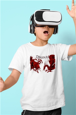Dragon Age Beyaz Unisex Çocuk Tişört