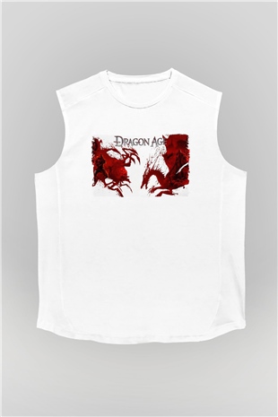 Dragon Age Beyaz Unisex Kolsuz Tişört