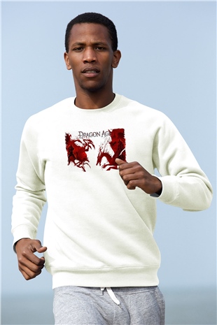 Dragon Age Beyaz Unisex Sweatshirt