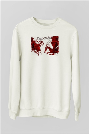 Dragon Age Beyaz Unisex Sweatshirt