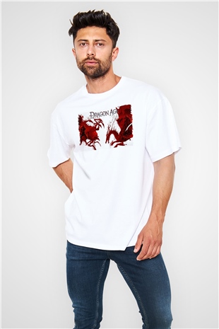 Dragon Age Beyaz Oversize Tişört Oversize T-shirt