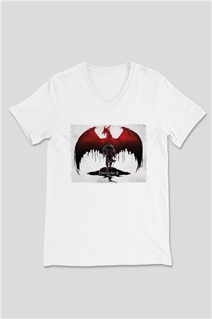 Dragon Age Beyaz Unisex V Yaka Tişört
