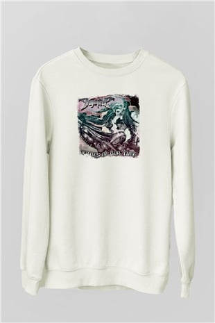 Dragon Force Baskılı Unisex Beyaz Sweatshirt