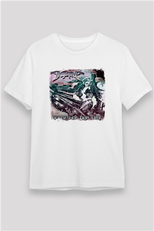 Dragon Force Baskılı Unisex Beyaz Tişört