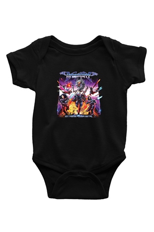 Dragon Force Baskılı Unisex Siyah Bebek Body - Zıbın