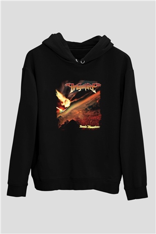 Dragon Force Baskılı Unisex Siyah Hoodie