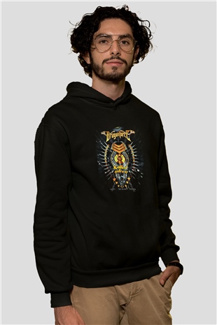Dragon Force Baskılı Unisex Siyah Hoodie
