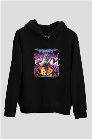Dragon Force Baskılı Unisex Siyah Hoodie
